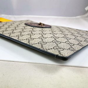 ＊奢華大道國際精品＊【G1814】GUCCI咖啡色/黃色PVC虎頭手拿包 473956-4