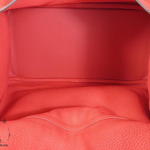 【巴黎站二手名牌專賣店】*現貨*HERMES 愛馬仕 真品*🅁刻LINDY30 珊瑚粉色牛皮銀釦肩背包-3