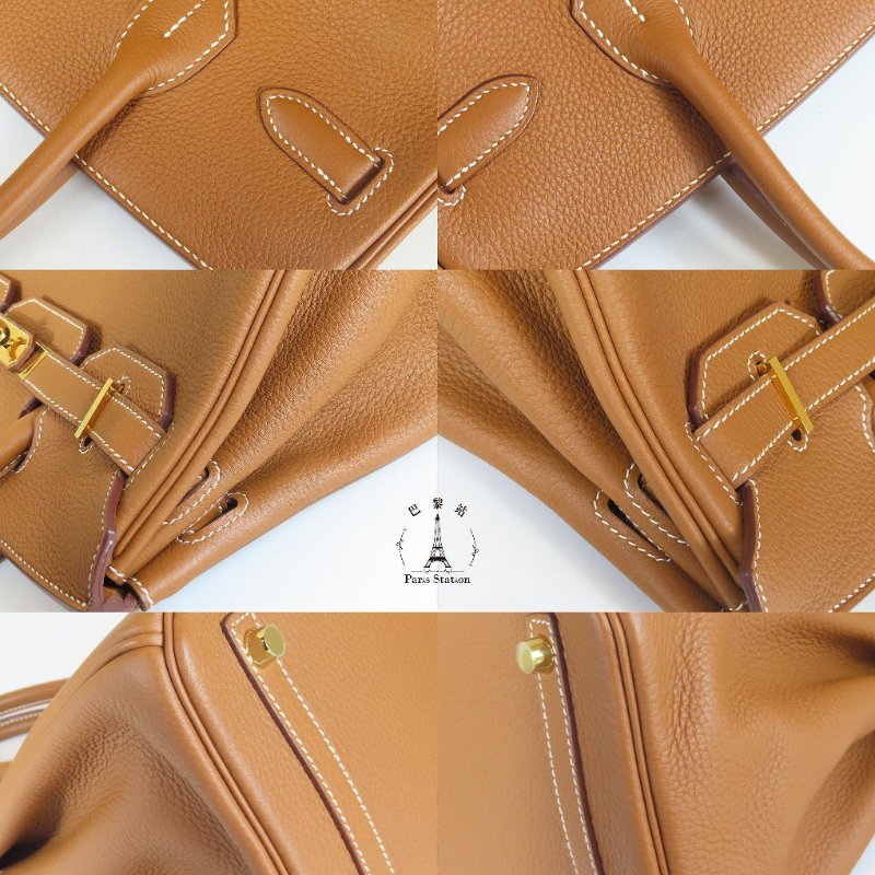 【巴黎站二手名牌專賣店】*現貨*HERMES 愛馬仕 真品*C刻37金棕色金釦BIRKIN 30柏金手提包-6