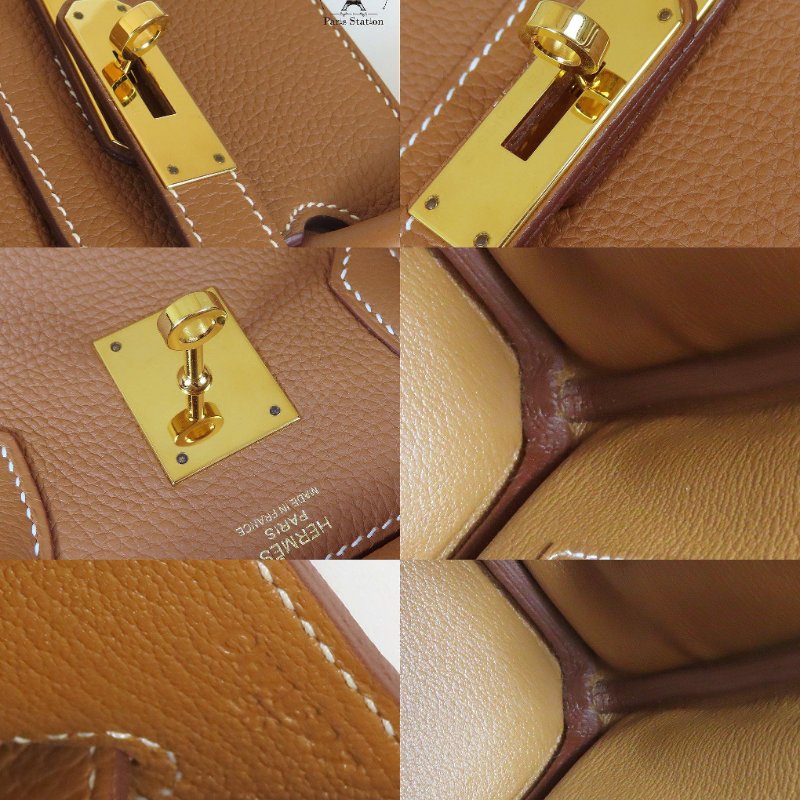【巴黎站二手名牌專賣店】*現貨*HERMES 愛馬仕 真品*C刻37金棕色金釦BIRKIN 30柏金手提包-7