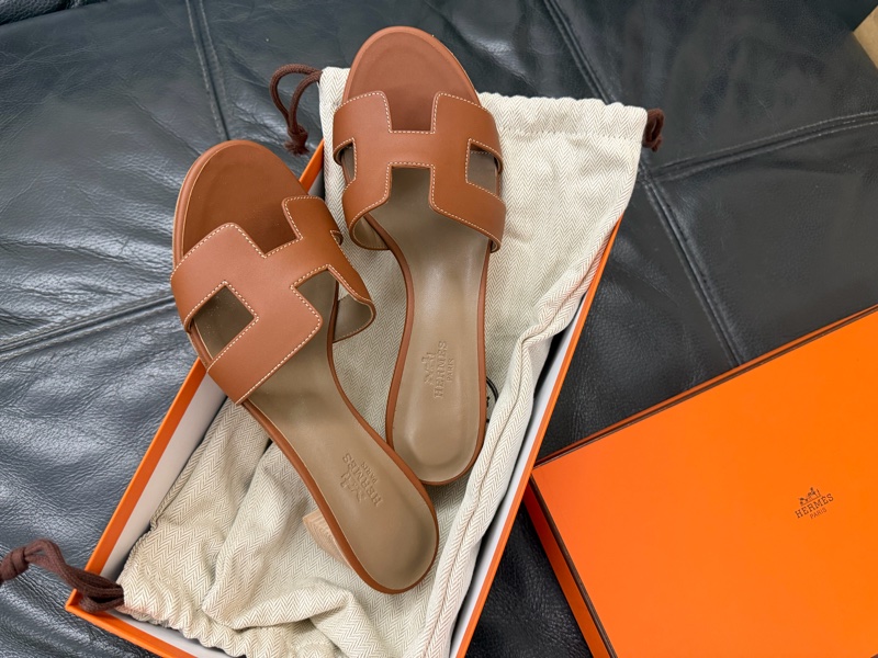 Hermès Oasis涼鞋（金棕37）-0