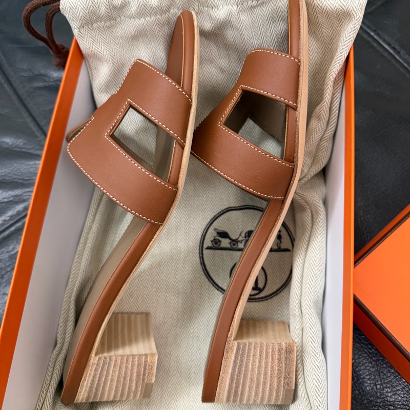 Hermès Oasis涼鞋（金棕37）-2