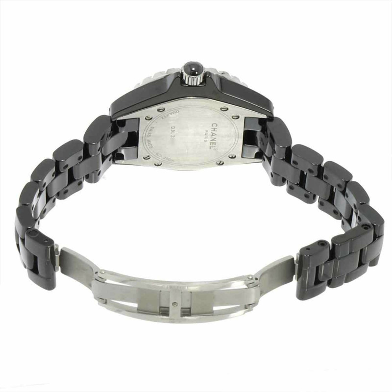 香奈兒 J12 33毫米 H1416 女士腕錶，黑色鑲鑽錶圈，日期顯示，陶瓷石英機芯-3