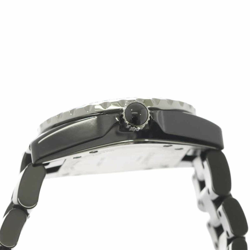 香奈兒 J12 33毫米 H1416 女士腕錶，黑色鑲鑽錶圈，日期顯示，陶瓷石英機芯-4