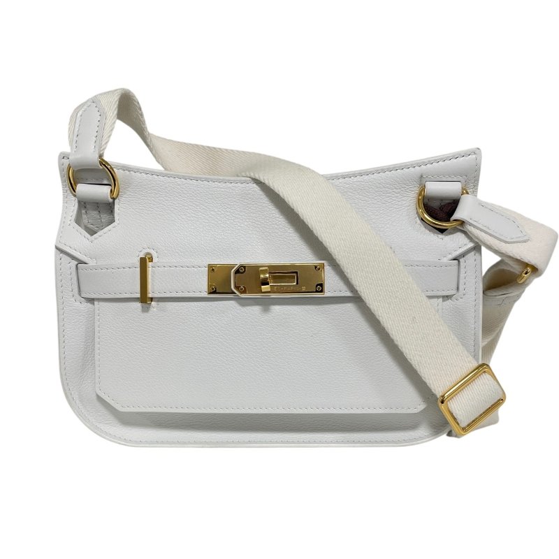 HERMES 愛馬仕 MINI JYPSIERE 迷你吉普賽 皮革 純白色 金釦-0