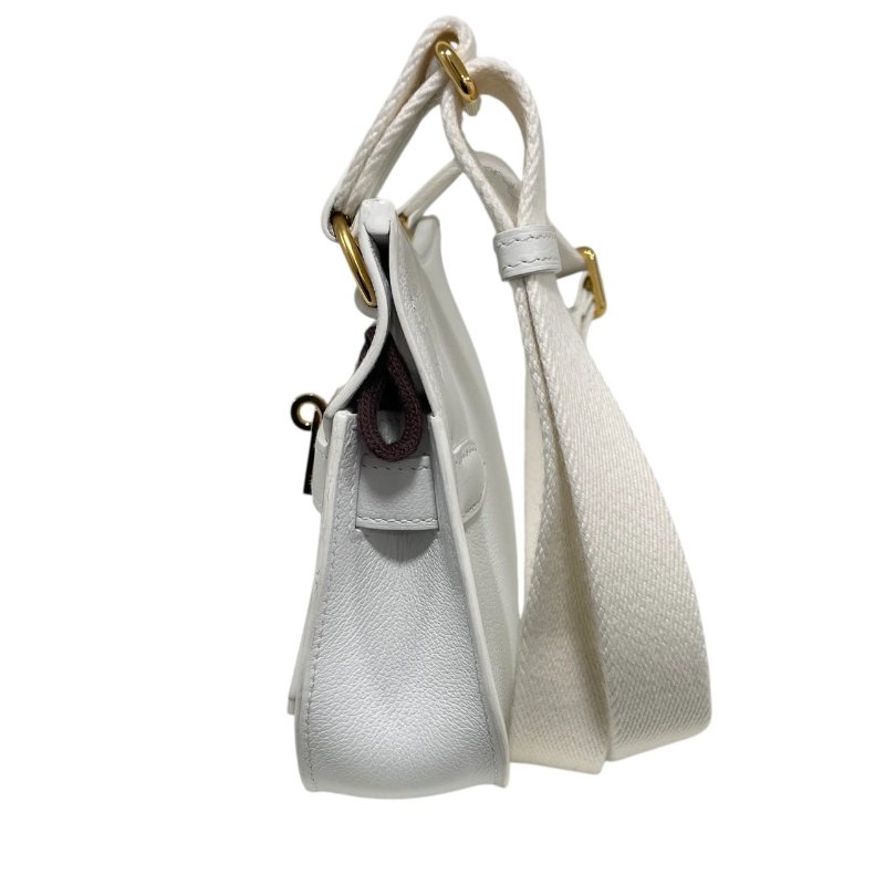 HERMES 愛馬仕 MINI JYPSIERE 迷你吉普賽 皮革 純白色 金釦-3