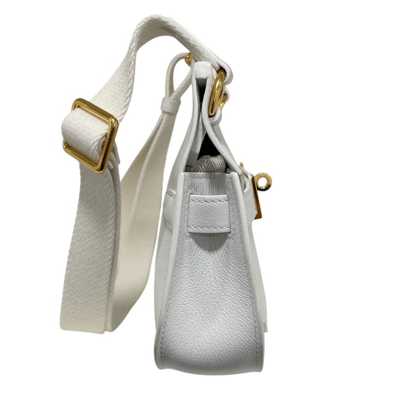 HERMES 愛馬仕 MINI JYPSIERE 迷你吉普賽 皮革 純白色 金釦-4