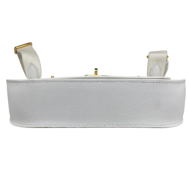 HERMES 愛馬仕 MINI JYPSIERE 迷你吉普賽 皮革 純白色 金釦-5