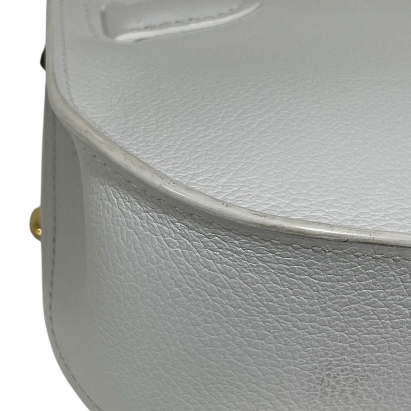 HERMES 愛馬仕 MINI JYPSIERE 迷你吉普賽 皮革 純白色 金釦-9