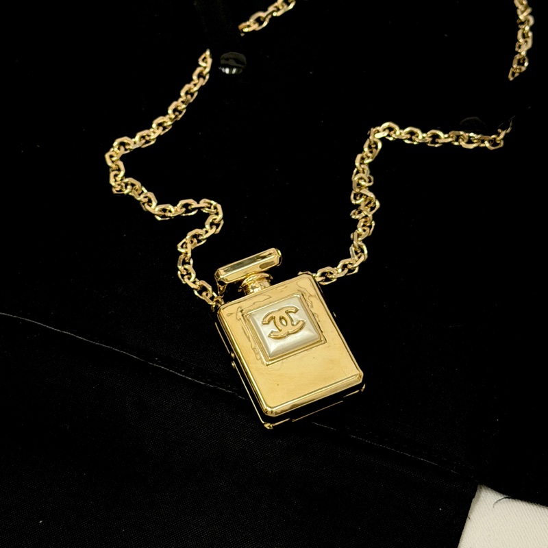 莉亞精品♡Chanel 香水瓶項鍊 #短 二手美品-0