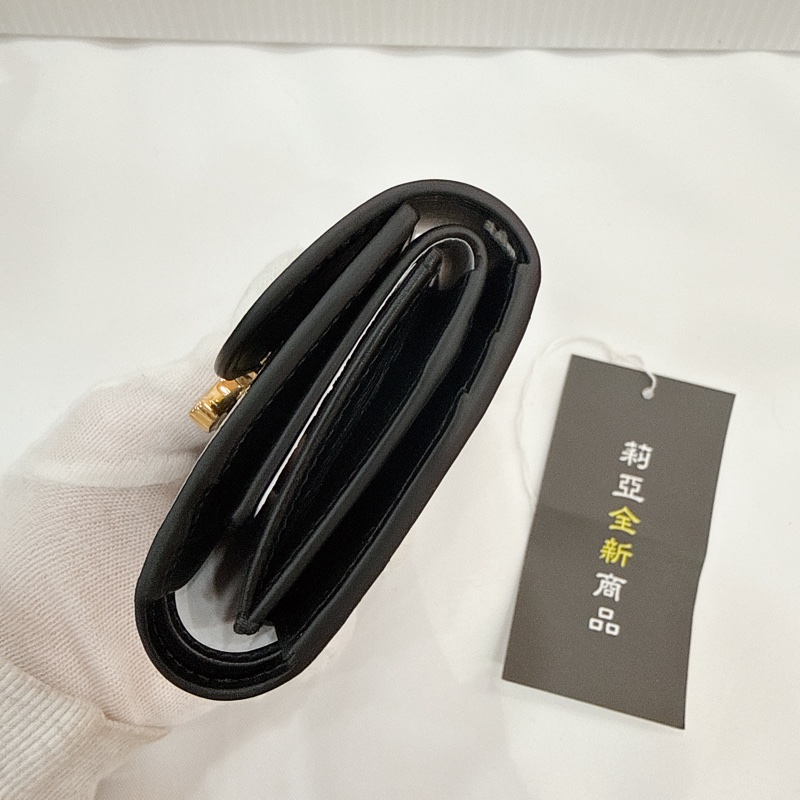 莉亞精品♡Celine 黑色三折短夾 全新-5