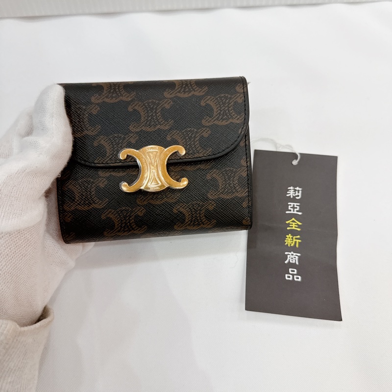 莉亞精品♡Celine 老花三折短夾 全新-1