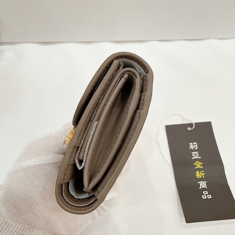 莉亞精品♡Celine 卵石灰 三折短夾 全新-5