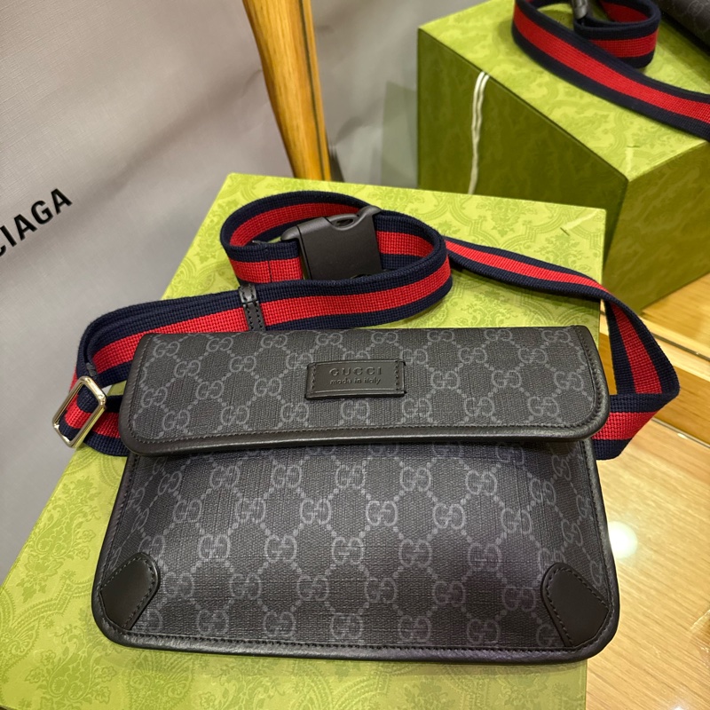 GUCCI 黑老花腰包-0