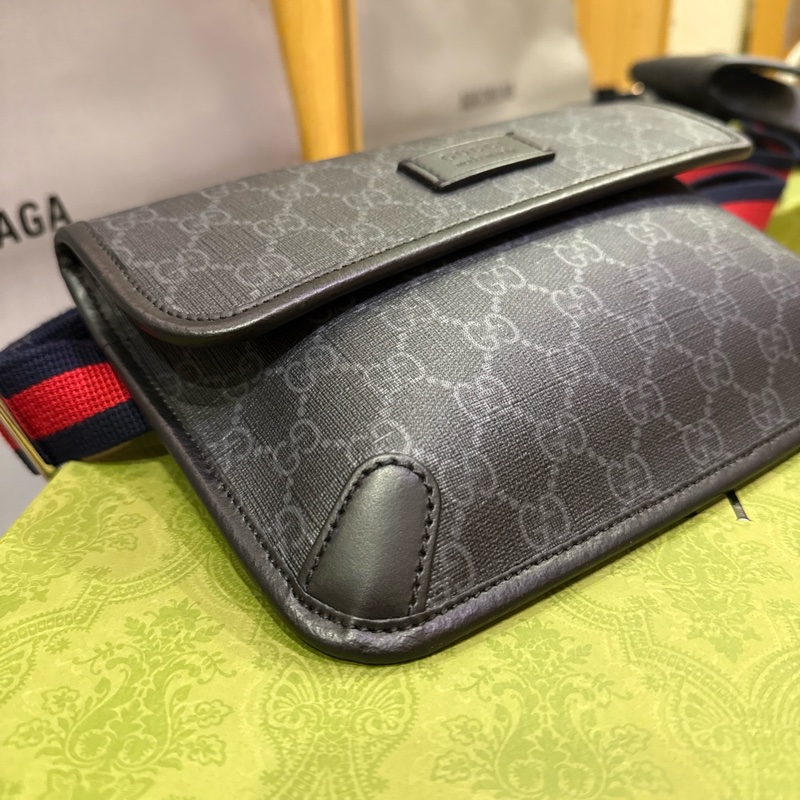 GUCCI 黑老花腰包-1