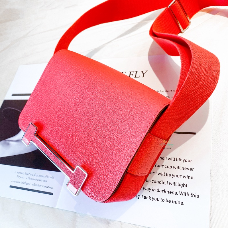 Hermes 愛馬仕 Geta 0E 德克薩斯粉 x 銀釦 木屐包 側背包 斜背包-1