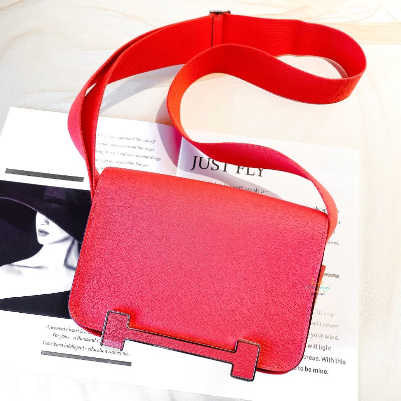 Hermes 愛馬仕 Geta 0E 德克薩斯粉 x 銀釦 木屐包 側背包 斜背包-2