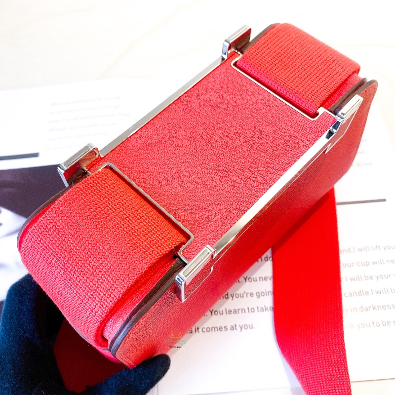 Hermes 愛馬仕 Geta 0E 德克薩斯粉 x 銀釦 木屐包 側背包 斜背包-6