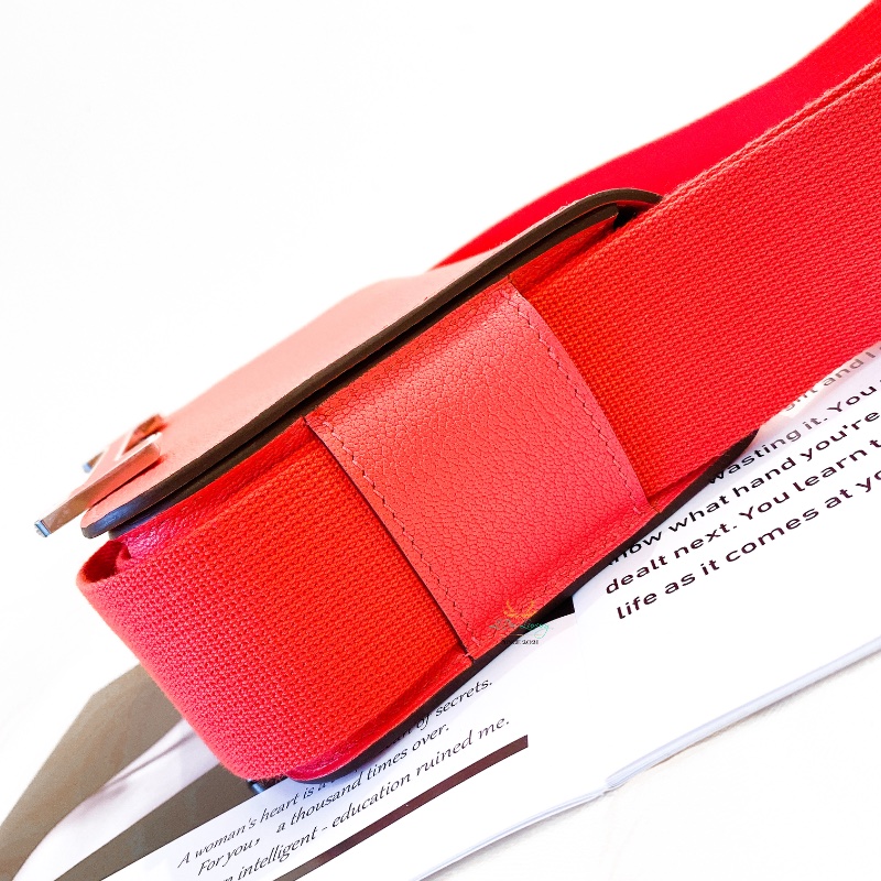 Hermes 愛馬仕 Geta 0E 德克薩斯粉 x 銀釦 木屐包 側背包 斜背包-10