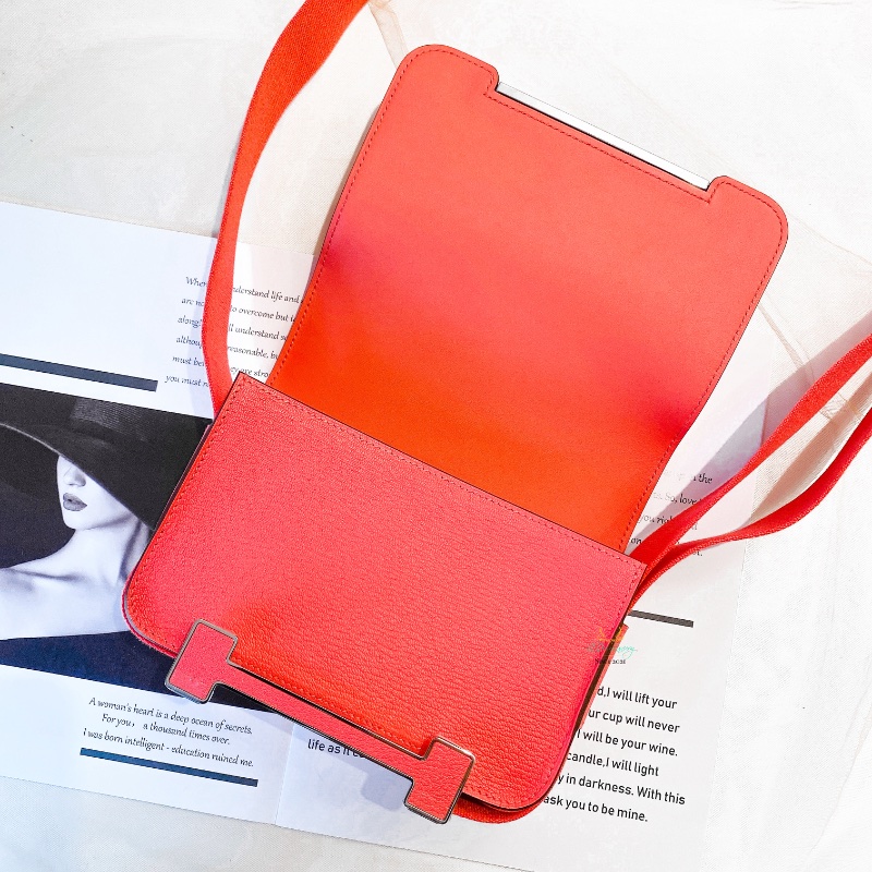 Hermes 愛馬仕 Geta 0E 德克薩斯粉 x 銀釦 木屐包 側背包 斜背包-11