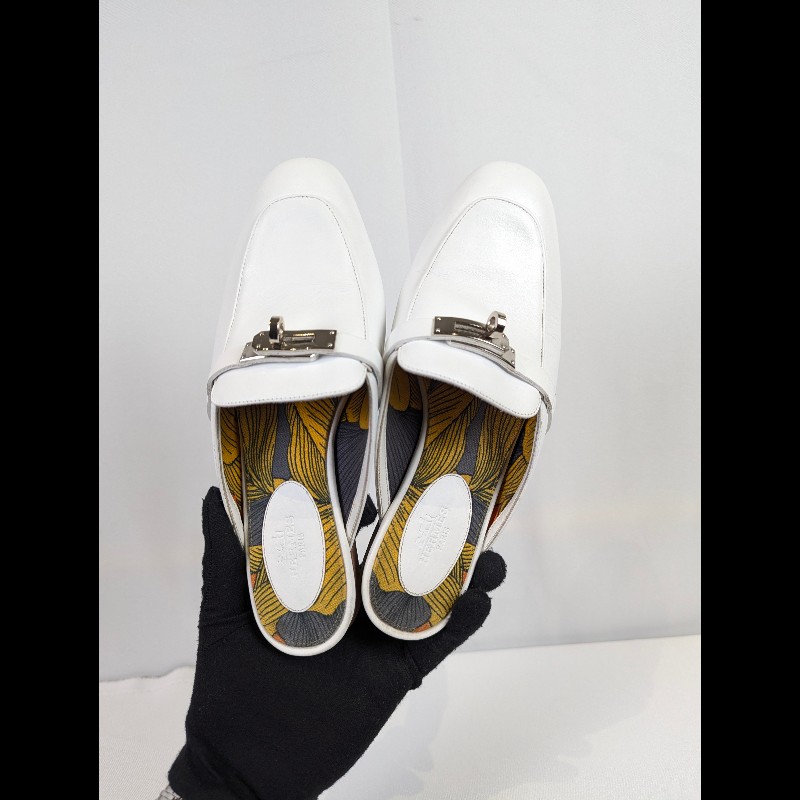 莉亞精品♡Hermes Kelly釦穆勒鞋 尺碼36.5 二手美品-3