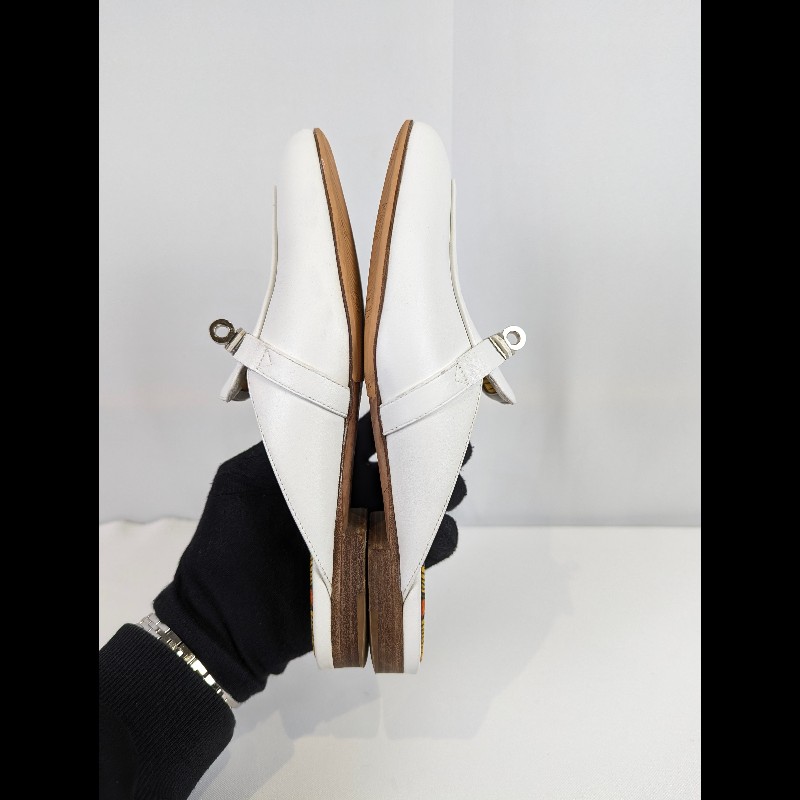 莉亞精品♡Hermes Kelly釦穆勒鞋 尺碼36.5 二手美品-6