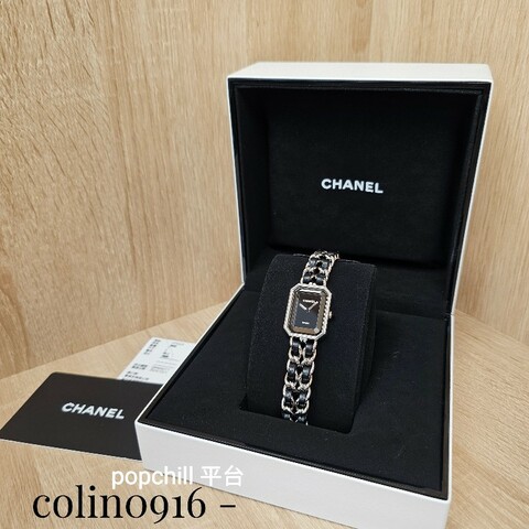 [品況超新甜價過新年🧧] Chanel 銀色皮穿鏈Premiere Iconic Chain石英腕錶