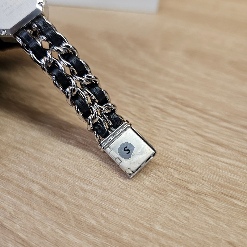 [品況超新甜價過新年🧧] Chanel 銀色皮穿鏈Premiere Iconic Chain石英腕錶-14
