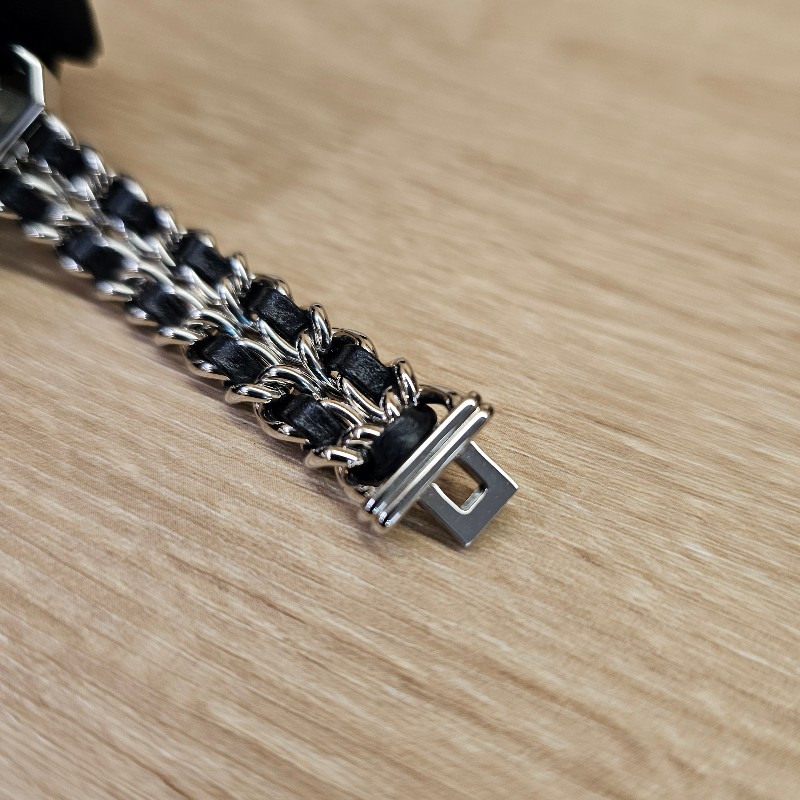 [品況超新甜價過新年🧧] Chanel 銀色皮穿鏈Premiere Iconic Chain石英腕錶-19