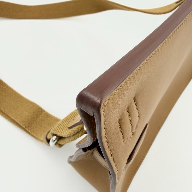 HERMES - 1S芝麻色Swift銀釦Jypsiere肩側背包╻MINI-9