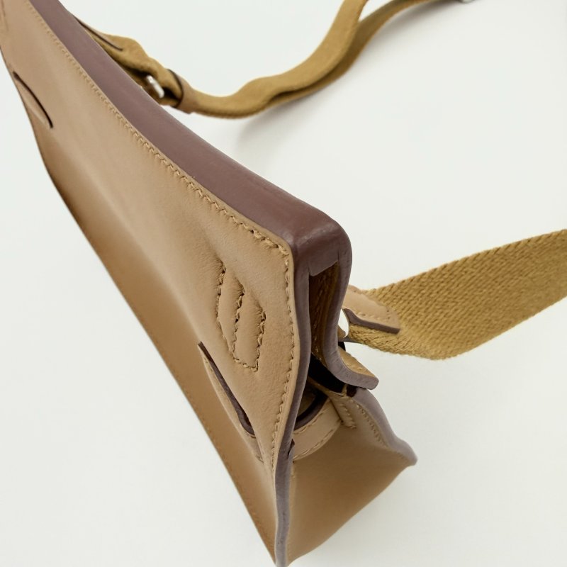 HERMES - 1S芝麻色Swift銀釦Jypsiere肩側背包╻MINI-10