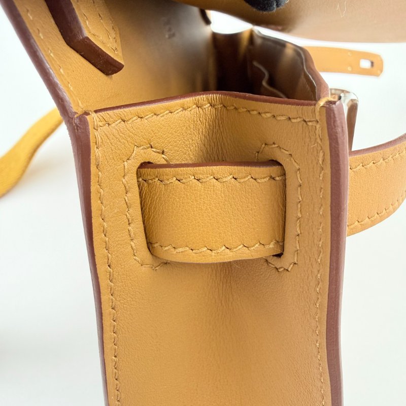 HERMES - 1S芝麻色Swift銀釦Jypsiere肩側背包╻MINI-21