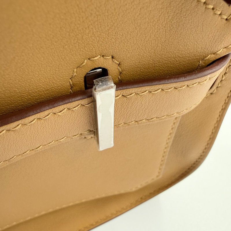 HERMES - 1S芝麻色Swift銀釦Jypsiere肩側背包╻MINI-28