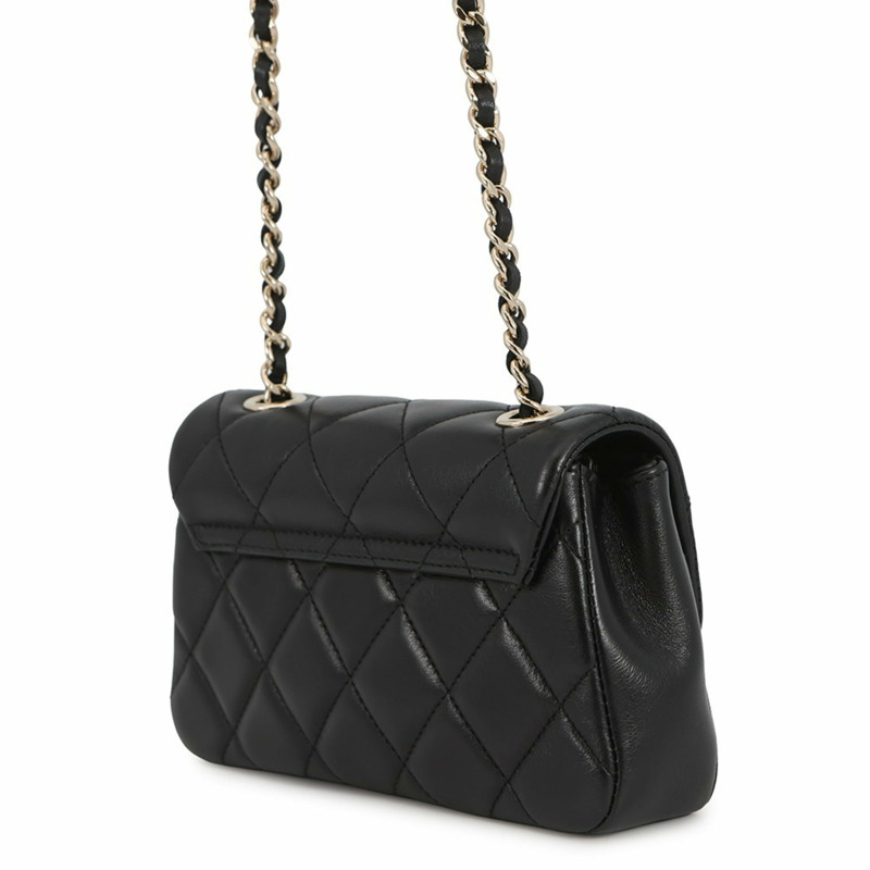 香奈兒 (CHANEL) Matelasse Coco Mark 單肩包/鏈條手拿包，小牛皮，AP4593，黑色-1