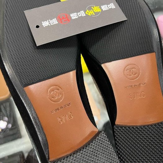 東區正精品㊣CHANEL G39318 全新香奈兒黑色全皮金色雙C logo 樂福鞋娃娃鞋平底鞋 37號 RZ5870-5