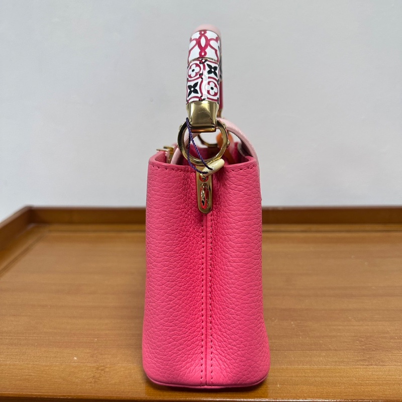 LV Capucines mini粉色限定款 彩虹陶瓷手柄21*14*8 99新配件塵袋-3