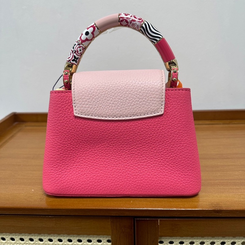LV Capucines mini粉色限定款 彩虹陶瓷手柄21*14*8 99新配件塵袋-7