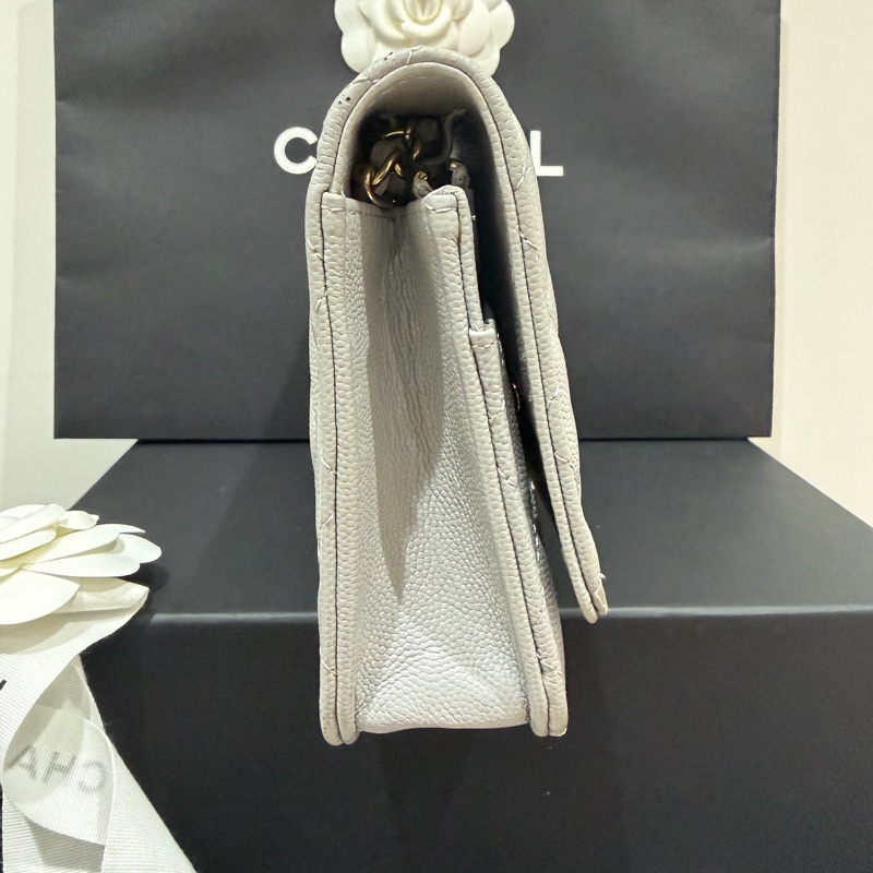 Chanel woc 灰色 淡金扣 晶片款 超級大全配👍-2