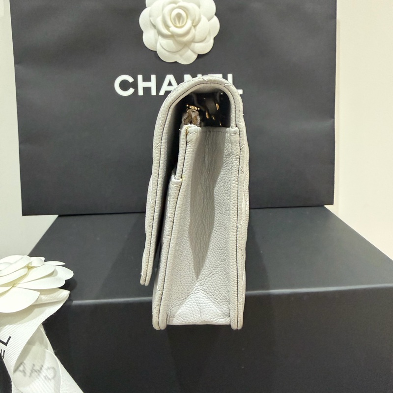 Chanel woc 灰色 淡金扣 晶片款 超級大全配👍-3