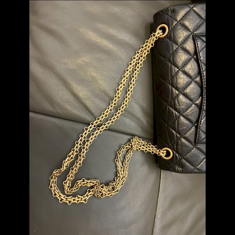 歡迎砍價CHANEL 香奈兒2.55 口蓋包 晶片款 大號28cm 黑金扣-2