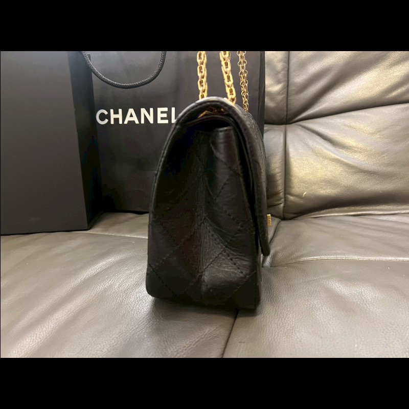 歡迎砍價CHANEL 香奈兒2.55 口蓋包 晶片款 大號28cm 黑金扣-10