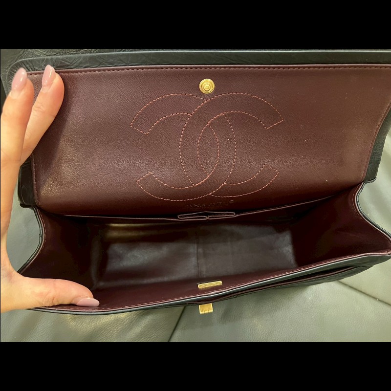 歡迎砍價CHANEL 香奈兒2.55 口蓋包 晶片款 大號28cm 黑金扣-13
