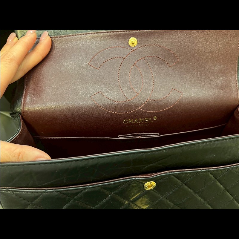 歡迎砍價CHANEL 香奈兒2.55 口蓋包 晶片款 大號28cm 黑金扣-14