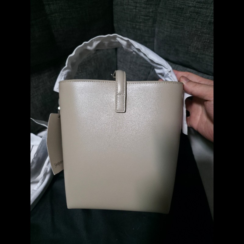 [全新] Saint Laurent YSL le37 水桶包 奶茶色銀扣 未拆封-2