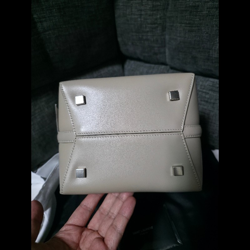 [全新] Saint Laurent YSL le37 水桶包 奶茶色銀扣 未拆封-4