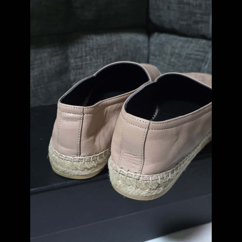 Saint Laurent YSL 奶茶色草編鞋 38-2