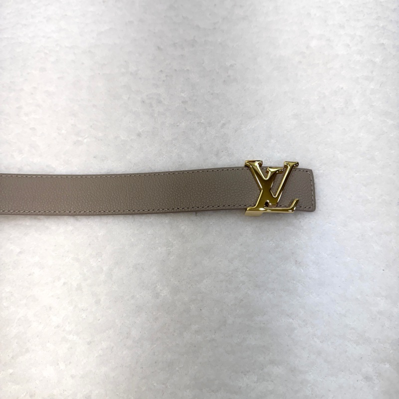 路易威登閒置新品LV原花拼米色Initiales 3CM雙面皮帶M0696V-8