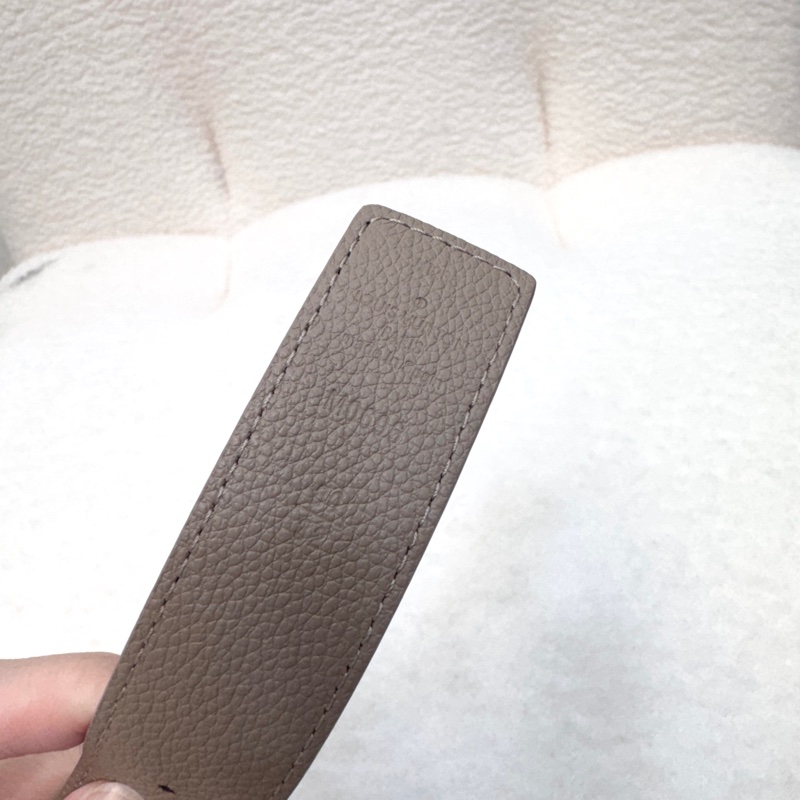 路易威登閒置新品LV原花拼米色Initiales 3CM雙面皮帶M0696V-11