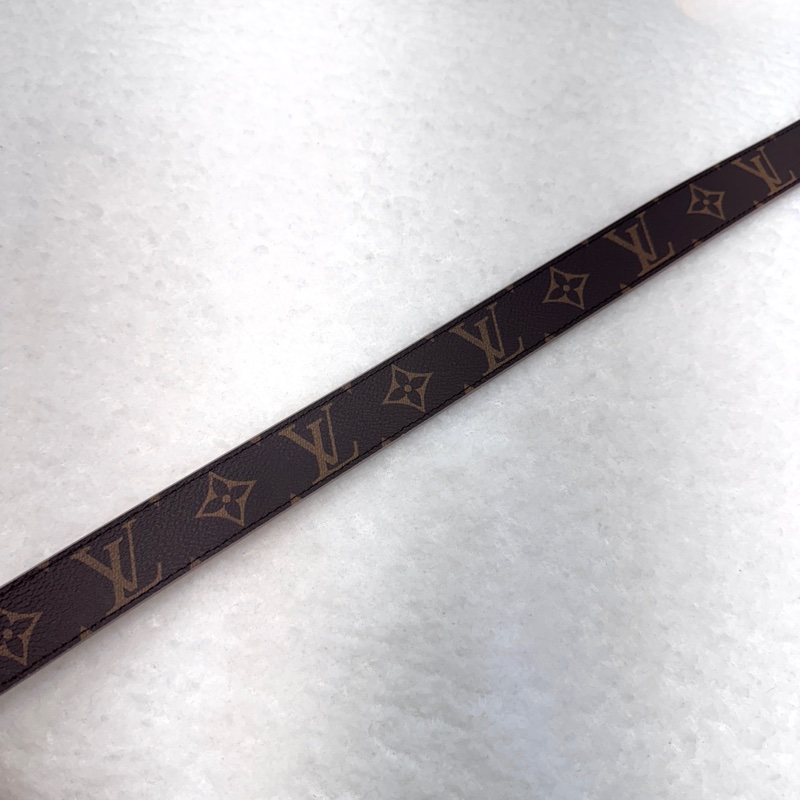 路易威登閒置新品LV原花拼米色Initiales 3CM雙面皮帶M0696V-13