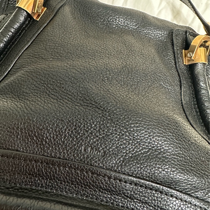 Chloé Paraty中號牛皮手提 肩背包-黑色-3